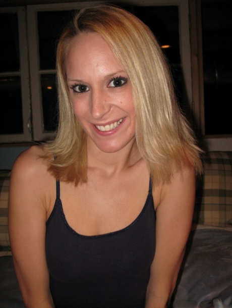 Blonde chick Erin Moore uncovers her natural tits while wearing underwear 51183655